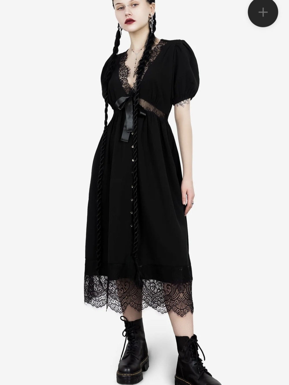 Disturbia - Mortuary Lace Midi Dress